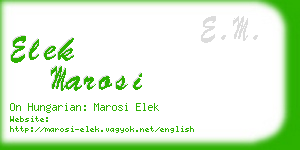 elek marosi business card